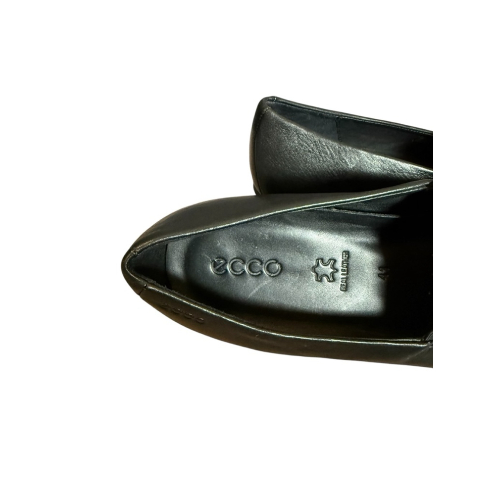 Ecco Black Leather Loafer Slip On Shoes Size 10 - Picture 8 of 10